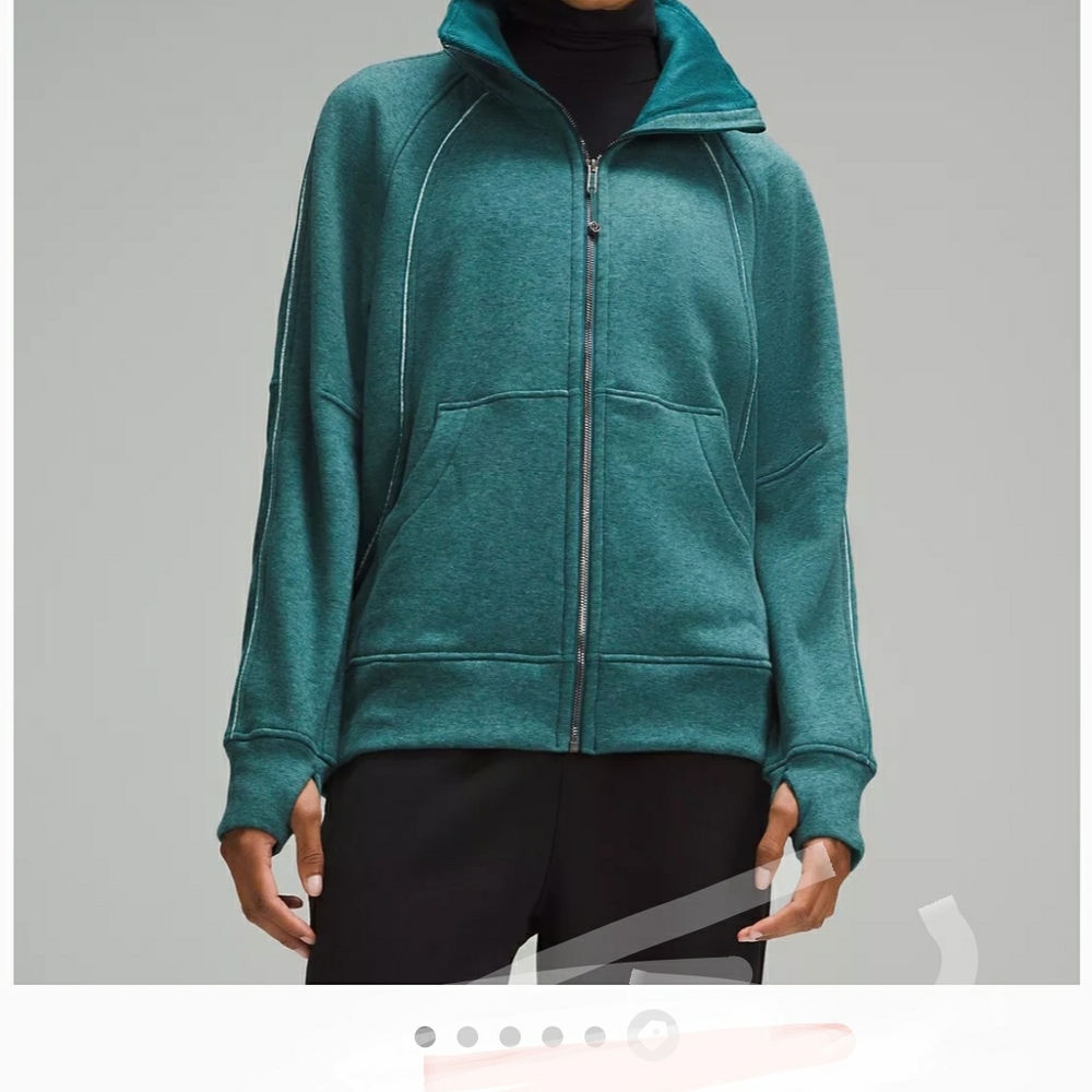 Lululemon Scuba Oversized Funnel Neck Zip Up Plush sz-XL/XXL Storm Teal